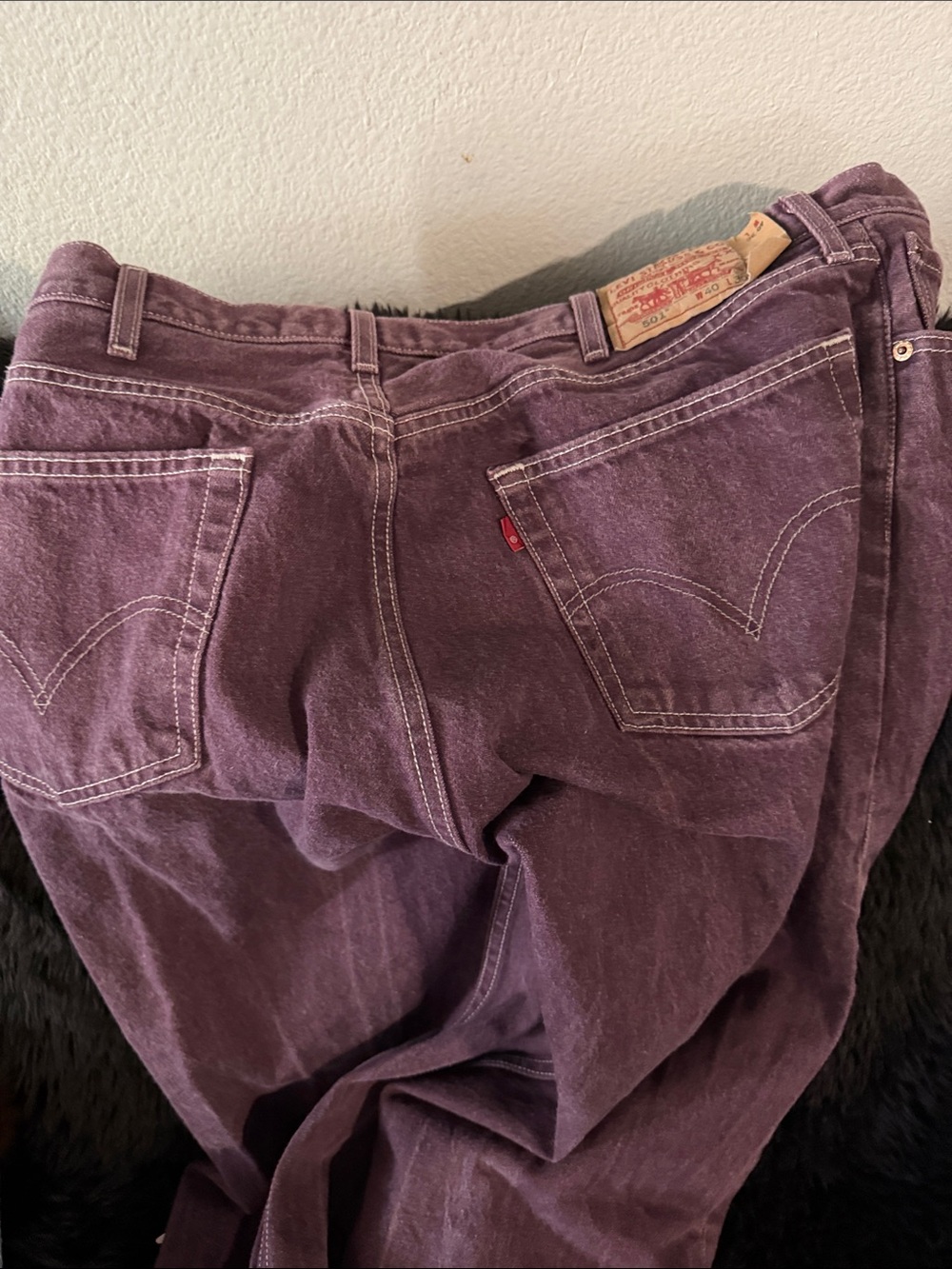 Men's Straight Jeans in Deep Plum - Picture 8 of 9
